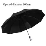Maxbell Automatic Folding Umbrella Three Folding Umbrella for Camping Travel Outdoor Black