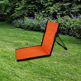 Maxbell Floor Chair with Back Support Portable Camping Chair for Lawn Fishing Hiking 38cmx68cmx40cm Orange