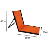 Maxbell Floor Chair with Back Support Portable Camping Chair for Lawn Fishing Hiking 38cmx68cmx40cm Orange