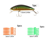 Maxbell 47Pcs/Set Fishing Lures Lifelike Accessories for Bass Trout Salmon Saltwater