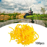Maxbell 100Pcs Silicone Fishing Beads Lure Fishing Line Beads Fishing Gear Accessory Yellow