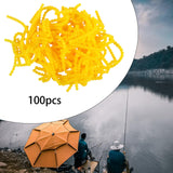 Maxbell 100Pcs Silicone Fishing Beads Lure Fishing Line Beads Fishing Gear Accessory Yellow