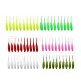 Maxbell 60Pcs Soft Swimbait Swimbaits Freshwater Soft Lures Crappie Swimbait Set for Fishing