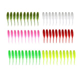 Maxbell 60Pcs Soft Swimbait Swimbaits Freshwater Soft Lures Crappie Swimbait Set for Fishing