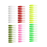 Maxbell 60Pcs Soft Swimbait Swimbaits Freshwater Soft Lures Crappie Swimbait Set for Fishing