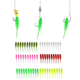 Maxbell 60Pcs Soft Swimbait Swimbaits Freshwater Soft Lures Crappie Swimbait Set for Fishing