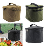 Maxbell Portable Spice Bag Equipment Empty Picnic 5 Grid Kitchen Tableware Carry Bag Khaki