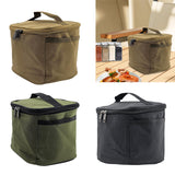 Maxbell Portable Spice Bag Equipment Empty Picnic 5 Grid Kitchen Tableware Carry Bag Khaki