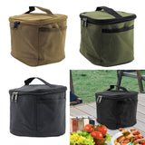Maxbell Portable Spice Bag Equipment Empty Picnic 5 Grid Kitchen Tableware Carry Bag Khaki