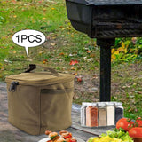 Maxbell Portable Spice Bag Equipment Empty Picnic 5 Grid Kitchen Tableware Carry Bag Khaki