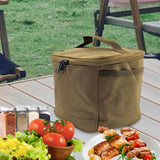 Maxbell Portable Spice Bag Equipment Empty Picnic 5 Grid Kitchen Tableware Carry Bag Khaki