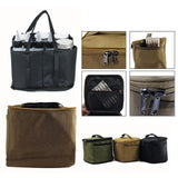 Maxbell Portable Spice Bag Equipment Empty Picnic 5 Grid Kitchen Tableware Carry Bag Black