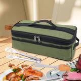 Maxbell Maxbell Grill Carrying Bag Zippers Cookware Storage Bag for Hiking Outdoor Traveling Green