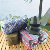 Maxbell Grill Carrying Bag Zippers Cookware Storage Bag for Hiking Outdoor Traveling blue