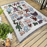 Maxbell Boho Throw Blanket Picnic Blanket Summer Beach Blanket for Bed Couch Camping