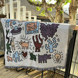 Maxbell Boho Throw Blanket Picnic Blanket Summer Beach Blanket for Bed Couch Camping