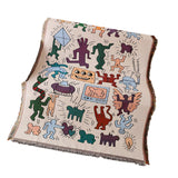 Maxbell Boho Throw Blanket Picnic Blanket Summer Beach Blanket for Bed Couch Camping
