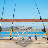 Maxbell Foldable Stool Adjustable Height Compact Footstool for Hiking Sports Fishing