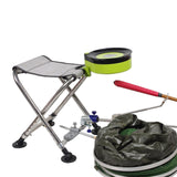 Maxbell Foldable Stool Adjustable Height Compact Footstool for Hiking Sports Fishing