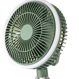 Maxbell Maxbell Outdoor Camping Fan with LED Light Quiet Desk Table Fan for Hiking BBQ Porch Green