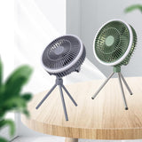 Maxbell Maxbell Outdoor Camping Fan with LED Light Quiet Desk Table Fan for Hiking BBQ Porch Green