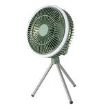 Maxbell Maxbell Outdoor Camping Fan with LED Light Quiet Desk Table Fan for Hiking BBQ Porch Green