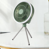 Maxbell Maxbell Outdoor Camping Fan with LED Light Quiet Desk Table Fan for Hiking BBQ Porch Green