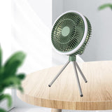 Maxbell Maxbell Outdoor Camping Fan with LED Light Quiet Desk Table Fan for Hiking BBQ Porch Green