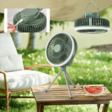 Maxbell Maxbell Outdoor Camping Fan with LED Light Quiet Desk Table Fan for Hiking BBQ Porch Green