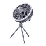 Maxbell Outdoor Camping Fan with LED Light Quiet Desk Table Fan for Hiking BBQ Porch Gray