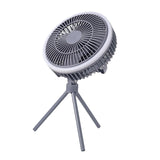 Maxbell Outdoor Camping Fan with LED Light Quiet Desk Table Fan for Hiking BBQ Porch Gray