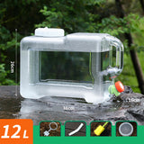 Maxbell Water Container Clear Jug Water Bucket for Emergency Backpacking Handwashing 12L