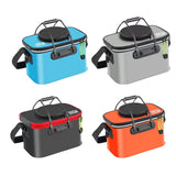Maxbell Foldable Fishing Bucket with Handles Folding Portable Fish Protection Bucket black