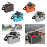 Maxbell Foldable Fishing Bucket with Handles Folding Portable Fish Protection Bucket black