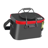 Maxbell Foldable Fishing Bucket with Handles Folding Portable Fish Protection Bucket black