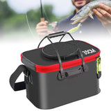 Maxbell Foldable Fishing Bucket with Handles Folding Portable Fish Protection Bucket black