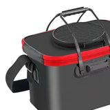 Maxbell Foldable Fishing Bucket with Handles Folding Portable Fish Protection Bucket black
