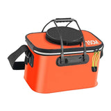 Maxbell Foldable Fishing Bucket with Handles Folding Portable Fish Protection Bucket orange