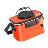 Maxbell Foldable Fishing Bucket with Handles Folding Portable Fish Protection Bucket orange