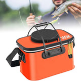 Maxbell Foldable Fishing Bucket with Handles Folding Portable Fish Protection Bucket orange