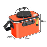 Maxbell Foldable Fishing Bucket with Handles Folding Portable Fish Protection Bucket orange