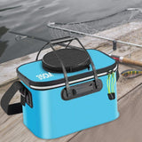 Maxbell Maxbell Foldable Fishing Bucket with Handles Folding Portable Fish Protection Bucket blue