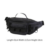 Maxbell Fishing Tackle Bag Carry Case Bag Oxford Adjustable Belt Fishing Bag Camping Black