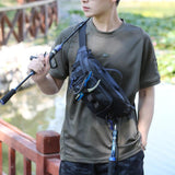 Maxbell Fishing Tackle Bag Carry Case Bag Oxford Adjustable Belt Fishing Bag Camping Black