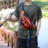 Maxbell Fishing Tackle Bag Carry Case Bag Oxford Adjustable Belt Fishing Bag Camping Black
