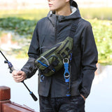 Maxbell Fishing Tackle Bag Carry Case Bag Oxford Adjustable Belt Fishing Bag Camping Black