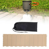 Maxbell Camping Furnace Windscreen Folding Windshield for Backpacking Cooking Hiking Khaki