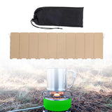 Maxbell Camping Furnace Windscreen Folding Windshield for Backpacking Cooking Hiking Khaki