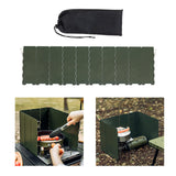 Maxbell Camping Furnace Windscreen Folding Windshield for Backpacking Cooking Hiking Dark Green