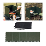 Maxbell Camping Furnace Windscreen Folding Windshield for Backpacking Cooking Hiking Dark Green